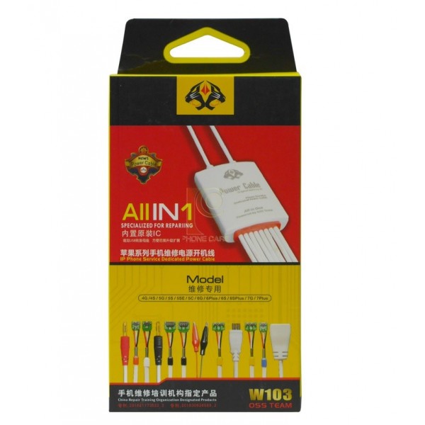 Cable Power con Conectores de Bateria OSS TEAM W103 para Encender iPhone 4G 4S 5G 5S 5SE 5C 6G 6PLUS 7G 7PLUS Cable Power con Conectores de Bateria OSS TEAM W103 para Encender iPhone 4G 4S 5G 5S 5SE 5C 6G 6PLUS 7G 7PLUS