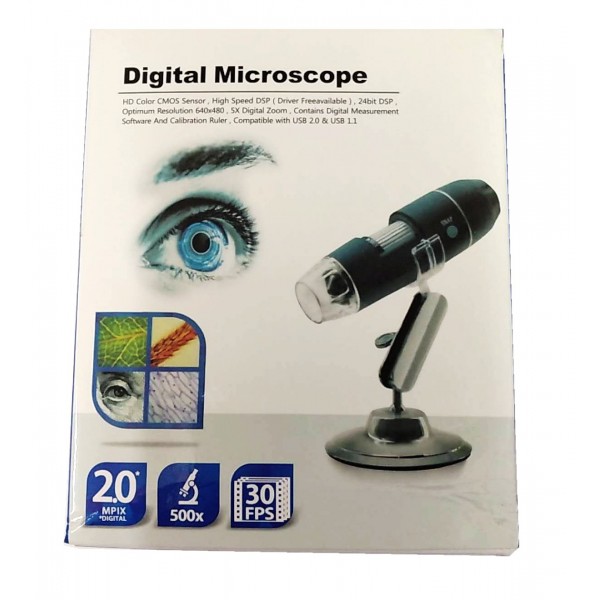 Microscopio Digital 2.0MPIX 50x~500x 1600*1200 640*480 30FPS USB3.0