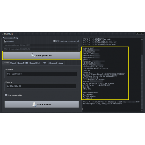 HCU Cliente – huawei vendedor Repairar y Huawei IMEI,MEID, Unlock FRP bootloader