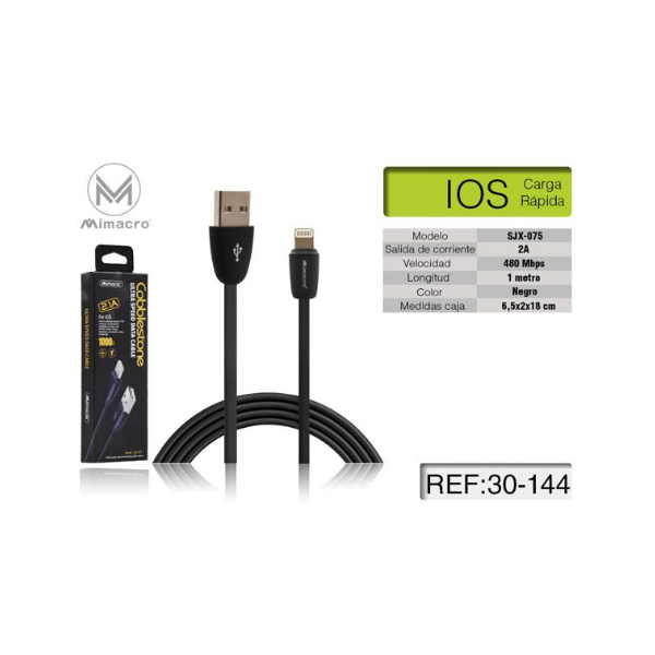 Cable De Datos Lightning Para IPhone Carga Rapida SJX-075 Cable 1M MIMACRO