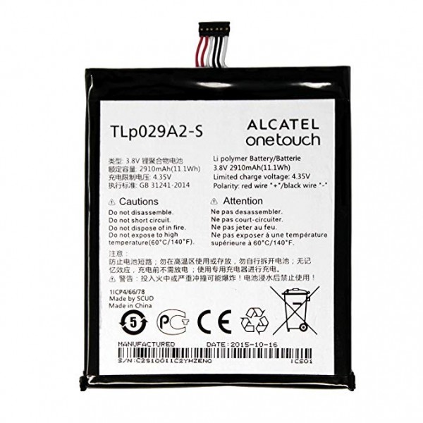 N336 Batería TLP029A2-S de 2910mAh Para Alcatel One Touch Idol 3 5.5 / 6045