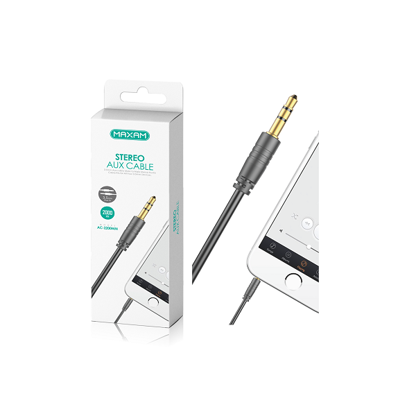 Cable Auxiliar Jack Audio 3.5mm De 2 Metros / AC-2200MM / MAXAM