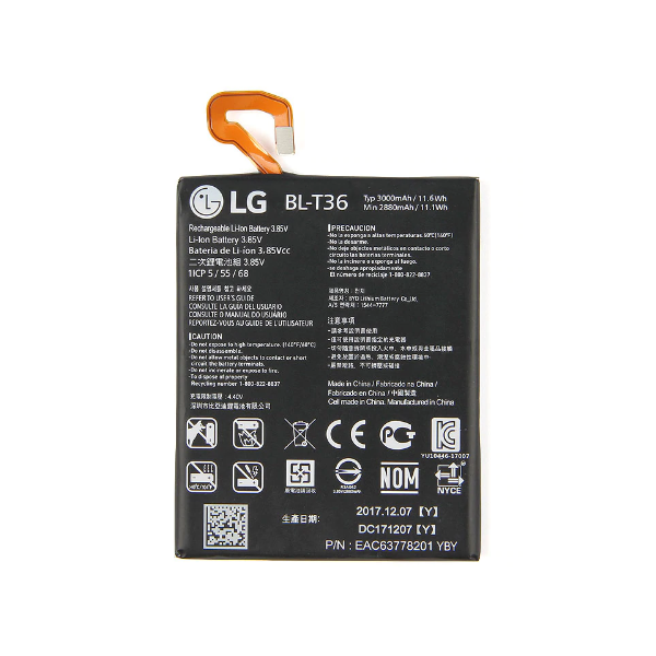 N383 Bateria BL-T36 Para LG K10 2018 de 2880mAh