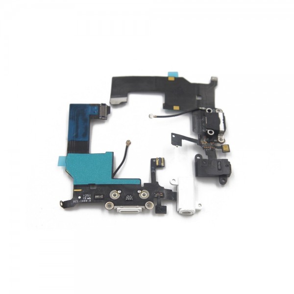 Cable flex con conector de carga, datos y accesorios, conector jack de 3,5 negro, micrófono y cable RF para iPhone 5G