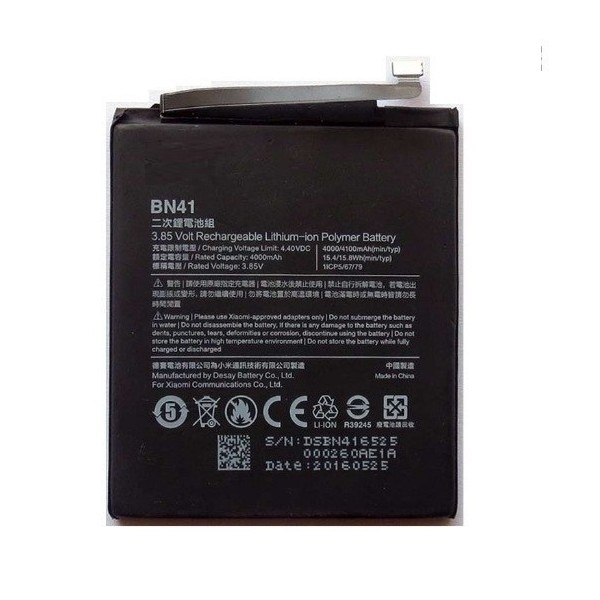 N9 Batería BN41 para Xiaomi Redmi Note 4 MediaTek de 4000mAh