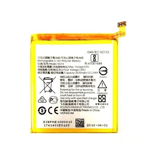 N187.1 Bateria HE319 Para NOKIA N3 / NOKIA 3 De 2630mAh