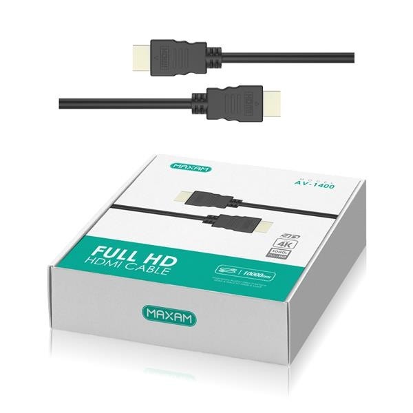 Cable De 10M HDMI A HDMI Version 1.4 / 24Hz 4K / 108H0p FULLHD / AV-1400 / MAXAM