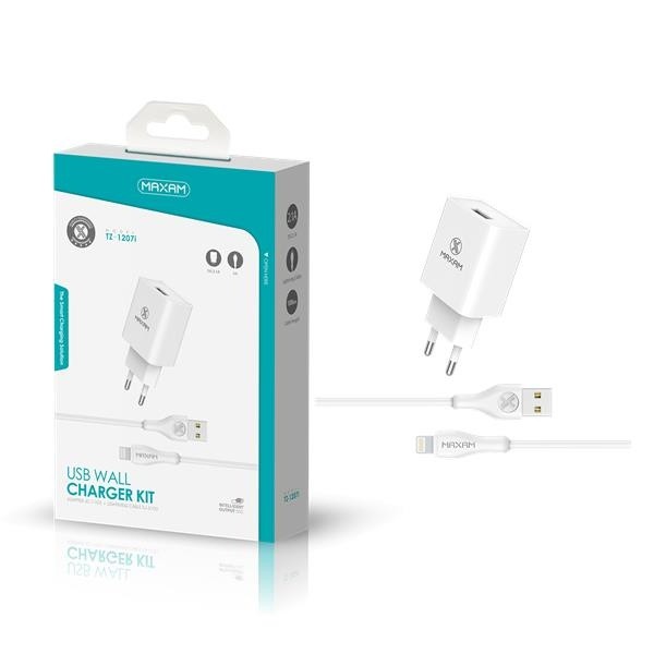 Cargador Con Cable Tipo C De 1 Metro 2.1A / TZ-1207c / MAXAM