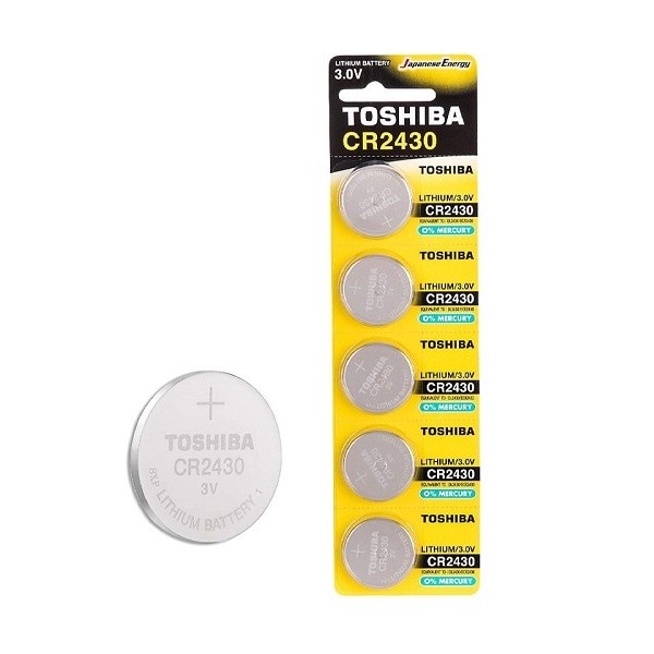 Pila De Boton Litio 3.0V / CR2430 TOSHIBA / Pack 5 Unidades