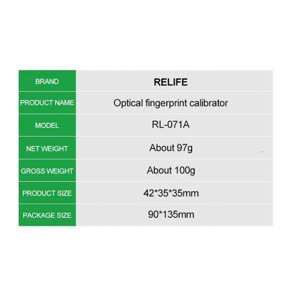Calibrador Óptico De Huella Dactilar / Herramienta Corrección Óptica Para Huawei Vivo Xiaomi Oppo Android / RL-071A - RELIFE Calibrador Óptico De Huella Dactilar / Herramienta Corrección Óptica Para Huawei Vivo Xiaomi Oppo Android / RL-071A - RELIFE