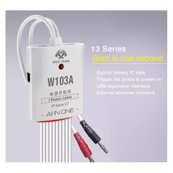 Cable Power Fuente De Alimentacion Para Bateria OSS TEAM W103A V7 / Para iPhone 6G hasta 13 Pro Max