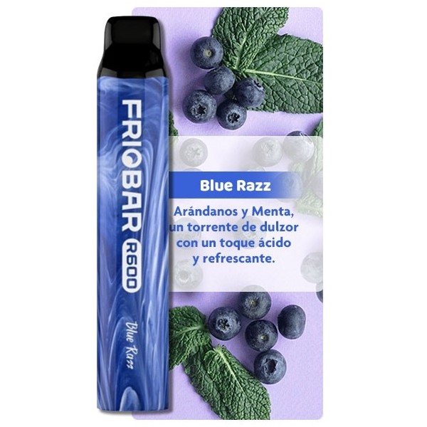 Cigarrillo Electronico Desechable / Vaper Friobar R600 - Sabor RAZZ AZUL