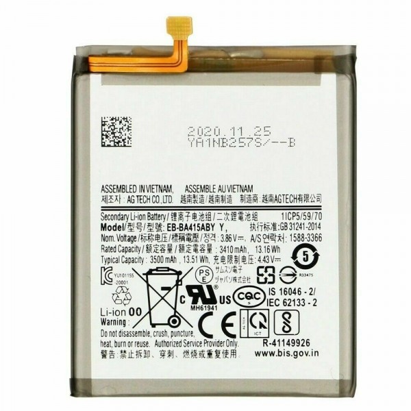 N259 Bateria EB-BA415ABY Para Samsung Galaxy A41 / A415 de 3500mAh SIN LOGO