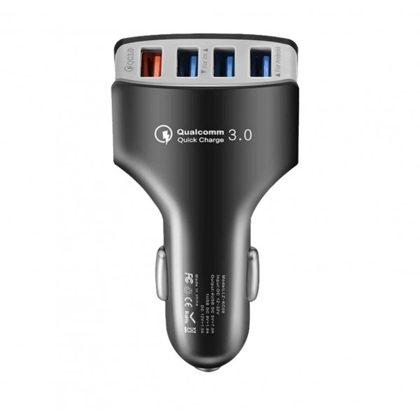 N189 Cargador de coche USB de 4 puertos Qualcomm ™ 7A QC 3.0-12-32V | 35W - Chip inteligente con protección contra sobretensión