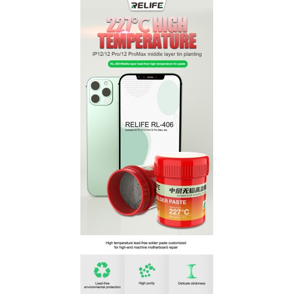 RELIFE RL-406-pasta de estaño sin plomo, alta temperatura, 227 °C RELIFE RL-406-pasta de estaño sin plomo, alta temperatura, 227 °C