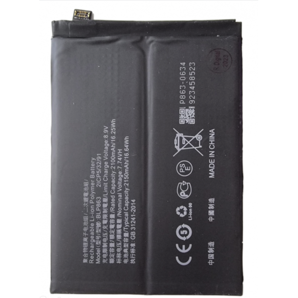 N407 Bateria BLP863 Oppo Reno 6 5G (CPH2251) OPPO K9 - 2150mAh/16.64Wh
