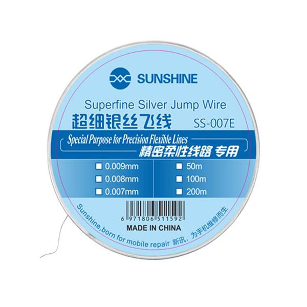 SUNSHINE SS-007E  Linea Alámbrica De Cobre 0.007mm Cubierto de estaño para realizar empalmes en tramos dañados