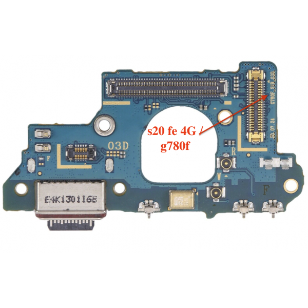 Placa De Conector De Carga Tipo C Con Micrófono para Samsung Galaxy S20 FE 4G SM-G780B original