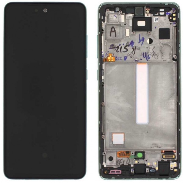 N74 Pantalla Completa Original Con Marco Para Samsung Galaxy A52 4G A525F/A52 5G A526B/A52S(verde)