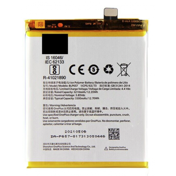 N390 Bateria BLP657 para One Plus 6 / 1+6 de 3210mAh