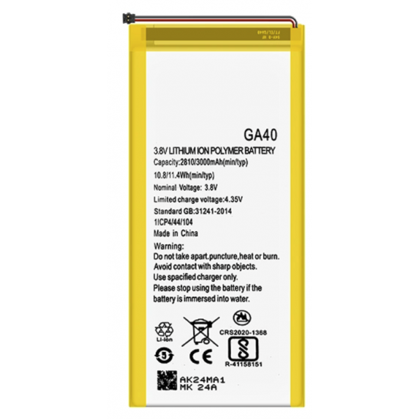 Batería GA40 para Motorola Moto G4, Moto G4 Plus XT1622, XT1642 - 2810mAh / 3.8V / 10.7WH / Li-ion