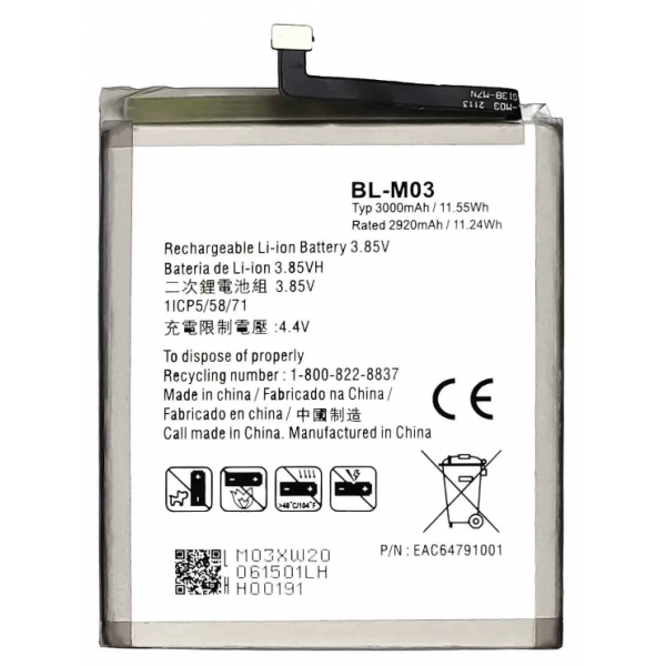 N50 Batería BL-M03 Para LG K22 (LM-K200EMW) de 3000mAh