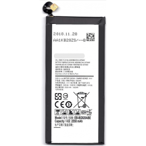 N152 Batería Nueva EB-BG920ABE para Samsung Galaxy S6 / G920F de 2550mAh