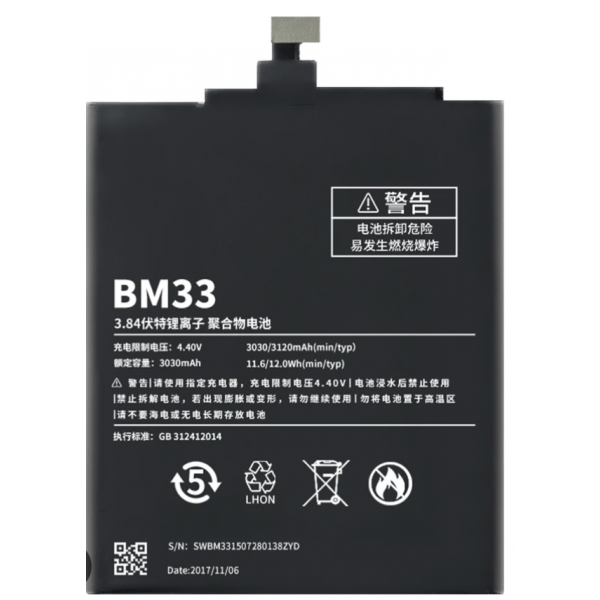 N256 Bateria BM33 para Xiaomi Mi4i, Mi 4i de 3030mAh-3120mAh