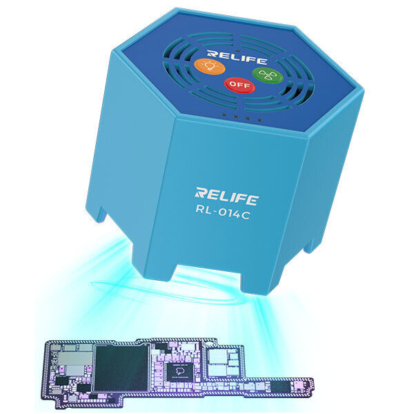 RELIFE RL-014C Ventilador De Refrigeración De Luz LED Recargable, Curado UV Diseño 2 en 1 Para Enfriamiento Placa Base