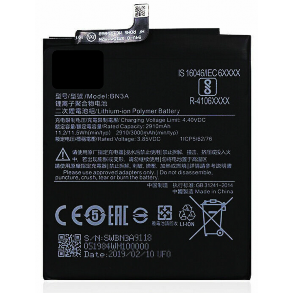 N377 Bateria BN3A Para XIAOMI REDMI Go De 3000mAh