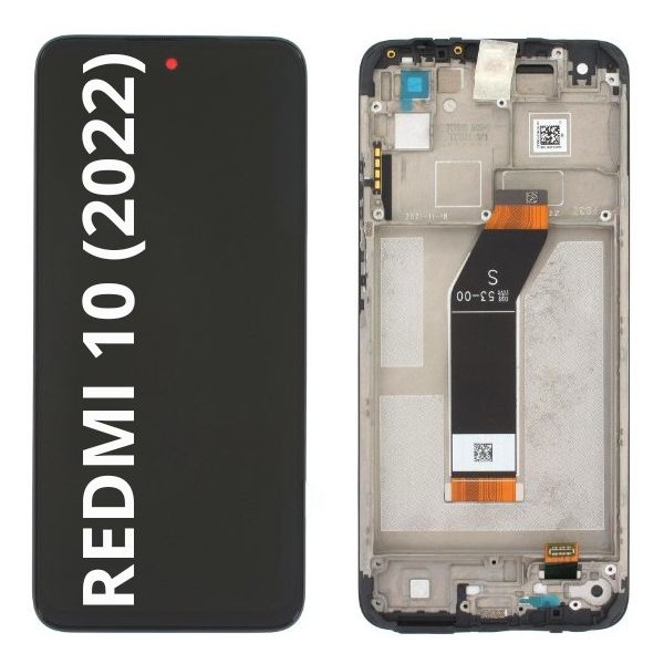 N163 Pantalla Completa Tactil Y LCD Con Marco Para Xiaomi Redmi 10 (2022) (NEGRO) Calidad PREMIUM