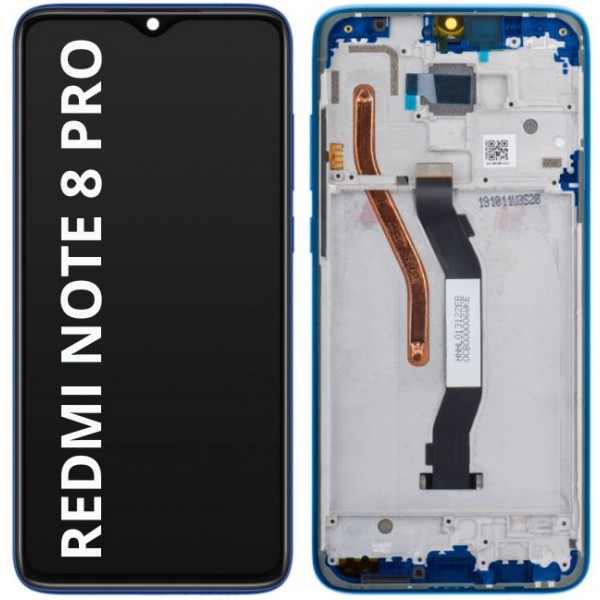 N178 Pantalla Completa Con Marco Para Xiaomi Redmi Note 8 Pro Calidad PREMIUM (azul)