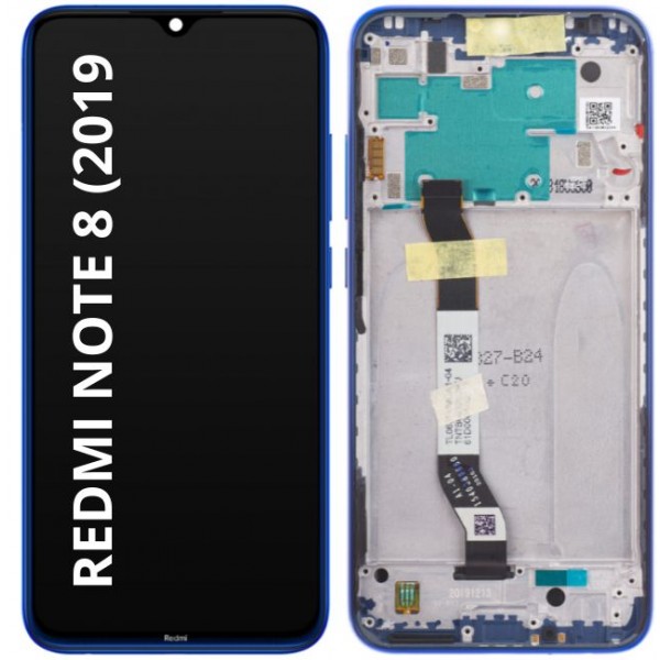 N155 Pantalla Completa Tactil Y LCD Con Marco Para Xiaomi Redmi Note 8 Calidad PREMIUM (Azul)