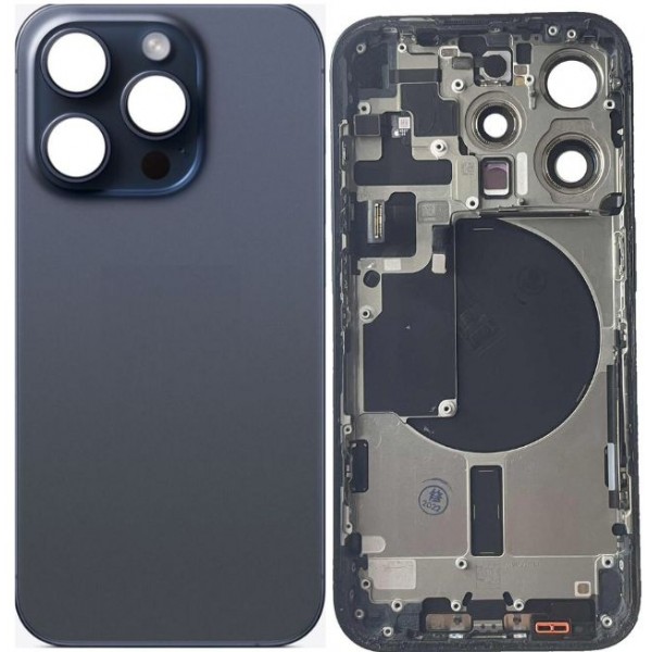Chasis / Marco Medio / Carcasa Central Con Tapa Trasera Con Botones Físicos Laterales Para iPhone 15 Pro (De Desmontaje)