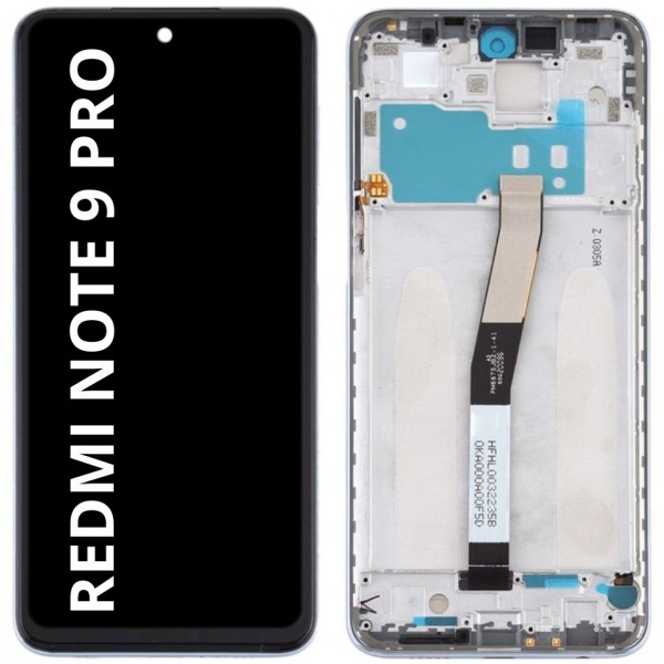N181 Pantalla Completa Con Marco Para Xiaomi Redmi Note 9 Pro / Note 9S / Note 9 Pro Max / Note 10 Lite Calidad PREMIUM (Plata)
