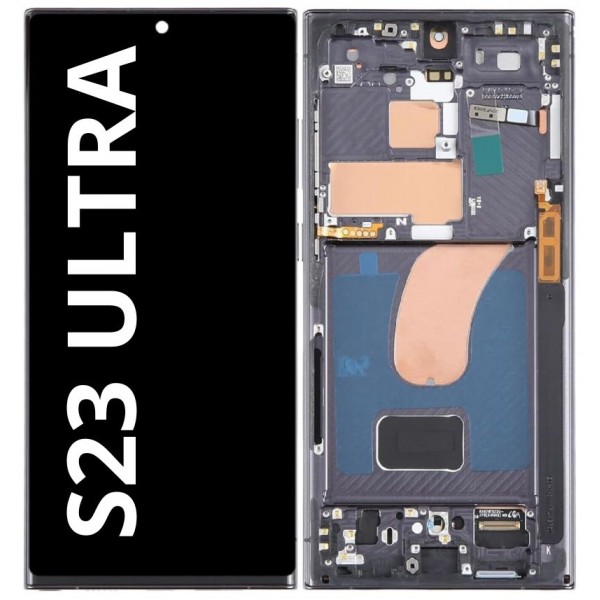 N223 Pantalla Completa Amoled LCD Y Táctil Con Marco Para Samsung Galaxy S23 Ultra (2023) S918B - NEGRO(Funciona Huella)