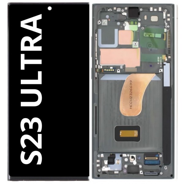N223 Pantalla Completa Amoled LCD Y Táctil Con Marco Para Samsung Galaxy S23 Ultra (2023) S918B - VERDE(Funciona Huella)