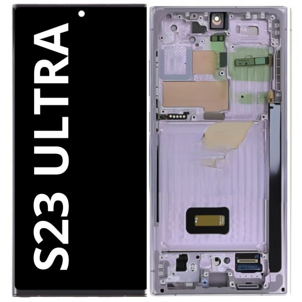N223 Pantalla Completa Amoled LCD Y Táctil Con Marco Para Samsung Galaxy S23 Ultra (2023) S918B - Violeta(Funciona Huella)