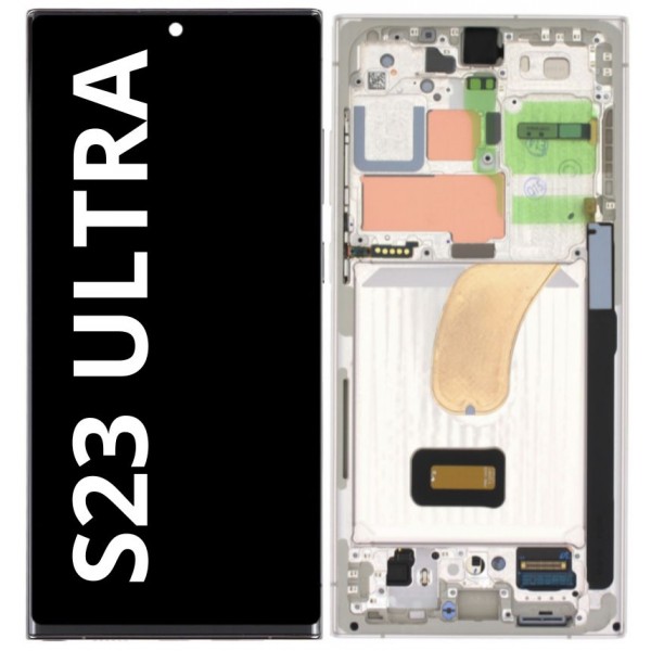 N223 Pantalla Completa Amoled LCD Y Táctil Con Marco Para Samsung Galaxy S23 Ultra (2023) S918B - Plata(Funciona Huella)