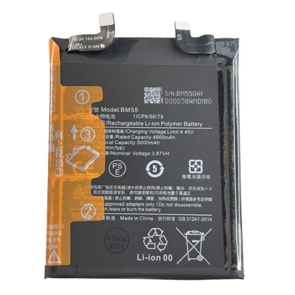 N425 Bateria Litio BM55 Para Xiaomi Mi 11 Pro / Xiaomi Mi 11 Ultra De 5000mAh