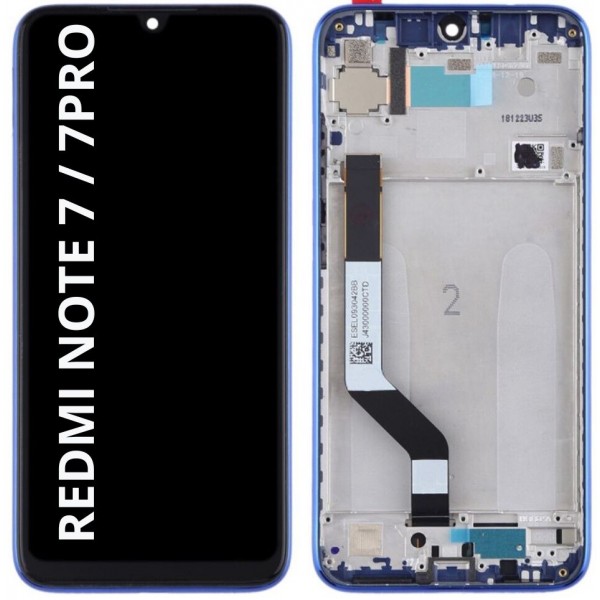 N167 Pantalla Completa Tactil Y LCD Con Marco Para Xiaomi Redmi Note 7 / 7 PRO (AZUL) Calidad Premium