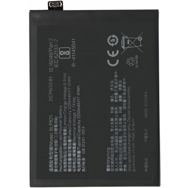 N453 Batería Litio BLP825 Para Oppo Reno 6 Pro 5G...