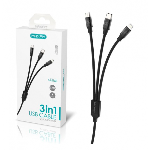 N251 Cable De Datos 3 En 1 Lightning / Micro USB / Tipo C...