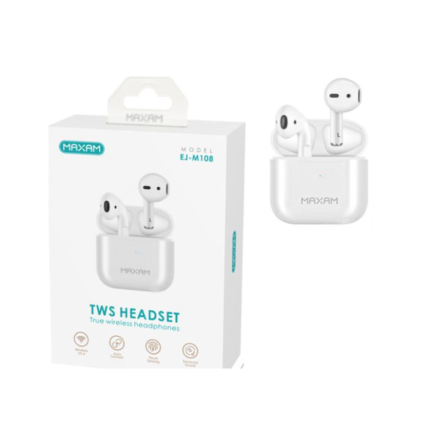 N142 EJ-M108 Auricular Bluetooth TWS V5.4 / 230mAh Blanco