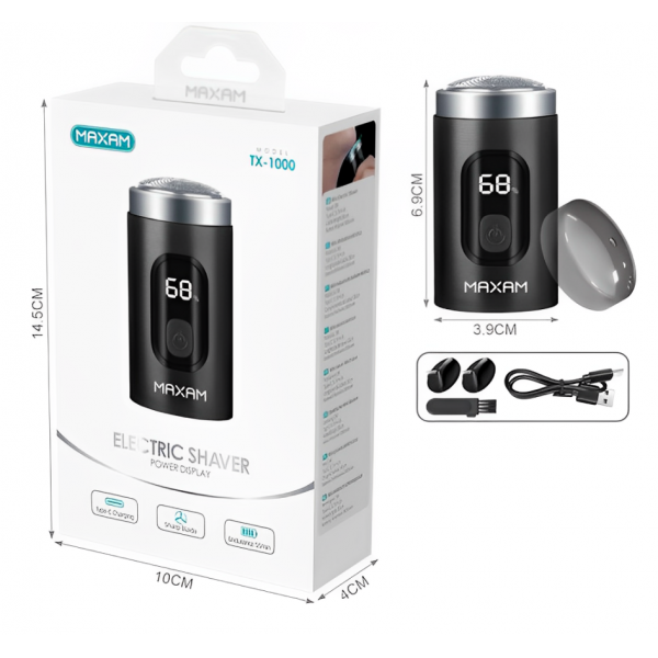 N120 Afeitadora Eléctrica MAXAM TX-1000 Negra 300mAh