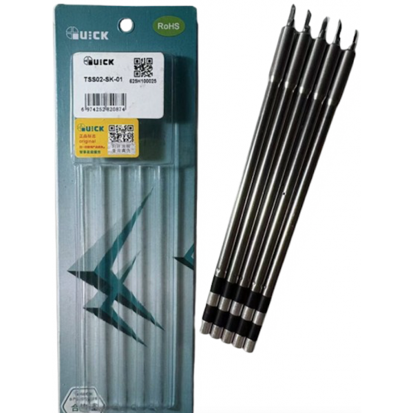 QUICK TS1200A-Herramienta de reparación de puntas de soldador, Original, sin plomo, pluma de soldadura eléctrica, TSS02-J-K-2C