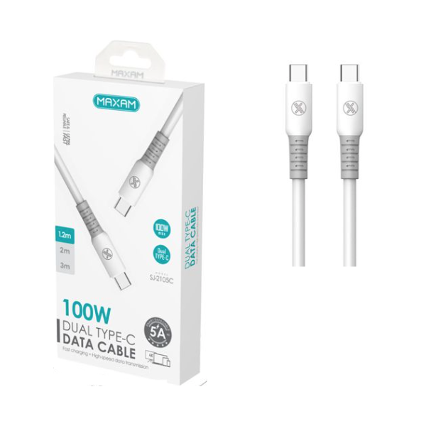 N109 SJ-2105C Maxam Cable TPE De Tipo C a Tipo C De 100w Con Chip E - Marker De 1.2m