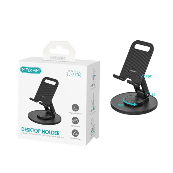 N155.2 Maxam Soporte Sobremesa Pegable Gigatorio y Portátil Para Movil
