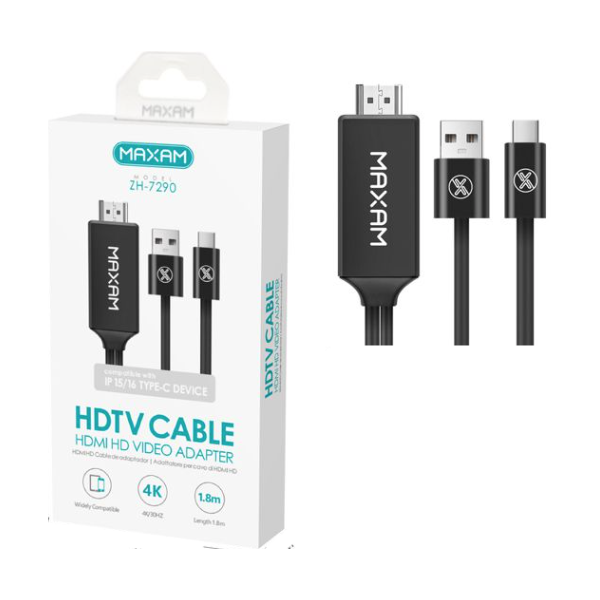 N87 ZH-7290 MAXAM Cable HDMI HD Convertidor De Video Compatible Con Apple Longitud 1.8M