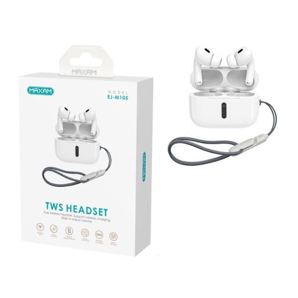 N140 EJ-M105 Maxan Auriculares Bluetooth TWS Blanco V5.3/300mAh